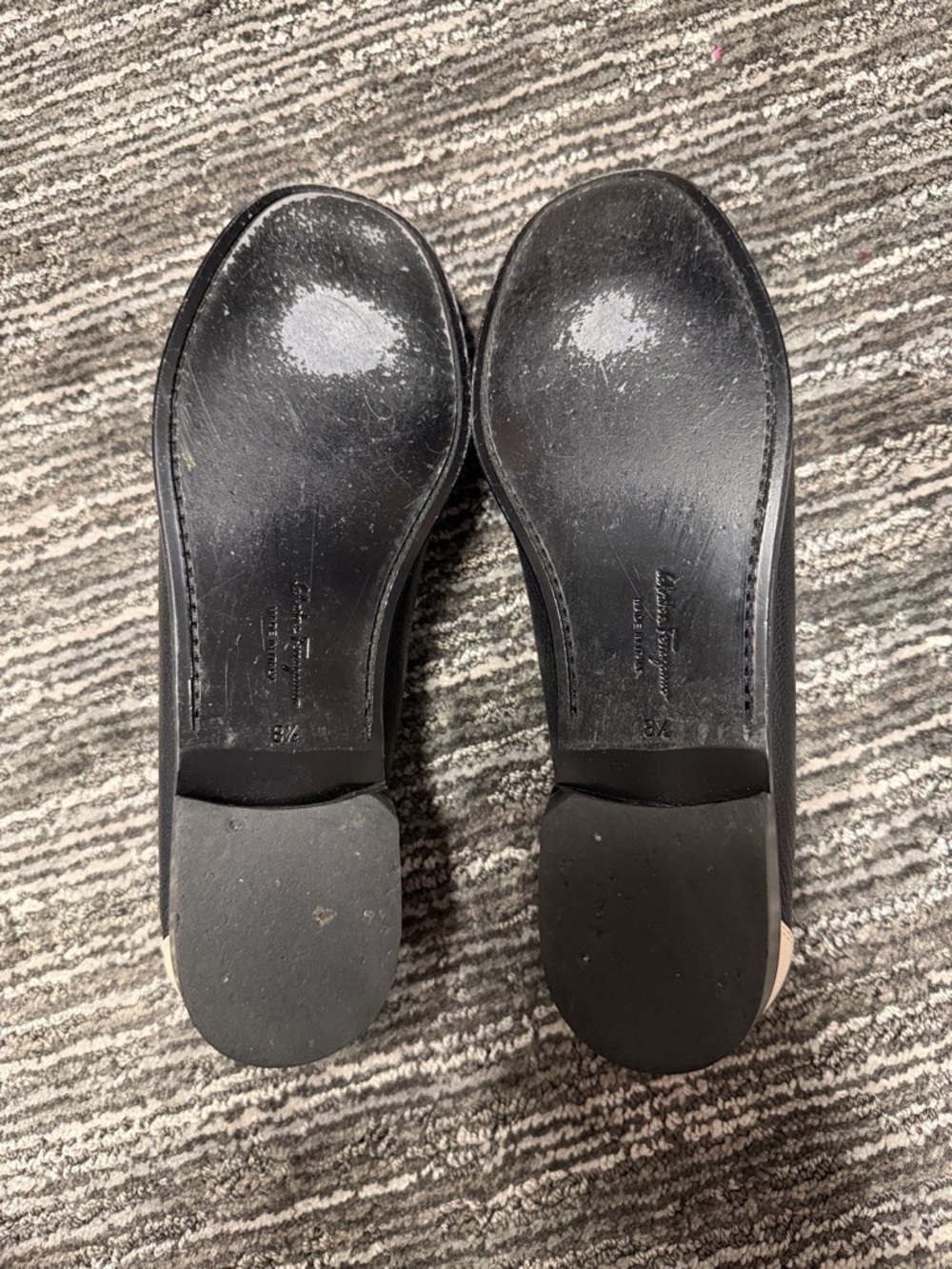 Salvatore Ferragamo Blush Pink and White Leather Gancini Loafers - Picture 5 of 5